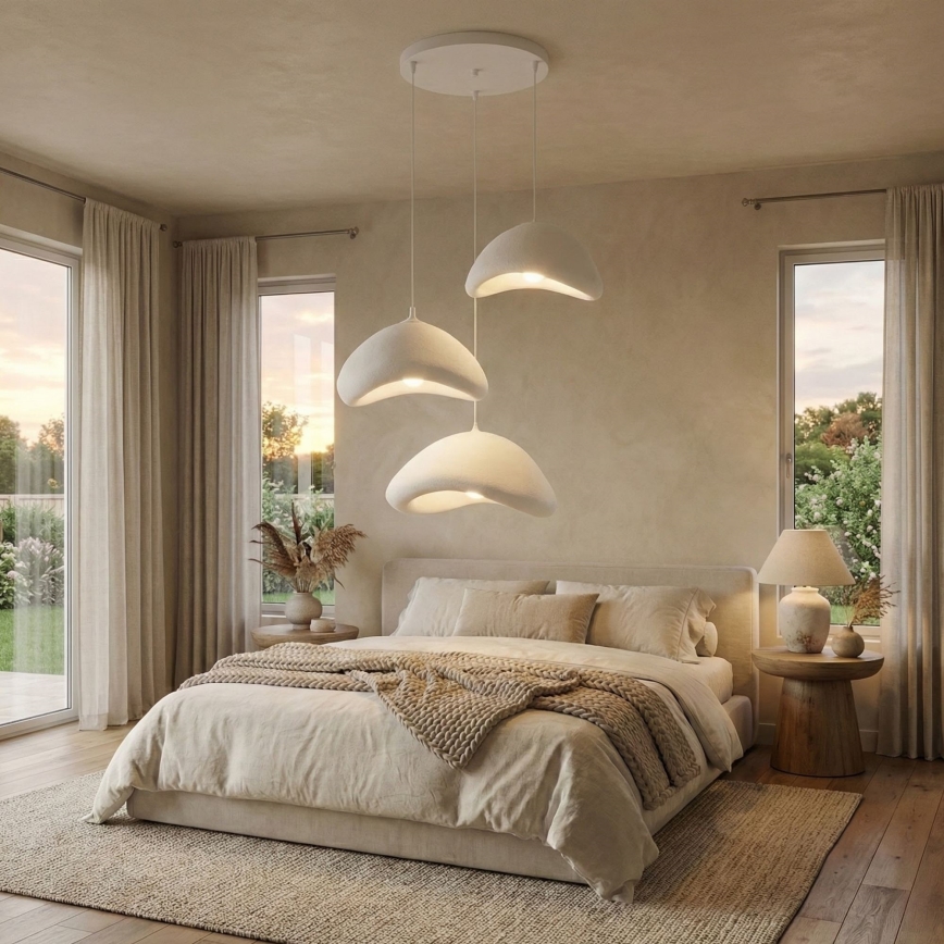 Brilagi - Κρεμαστό φωτιστικό WABI SABI με καλώδιο 3xE27/40W/230V, διάμ. 82 cm, λευκό