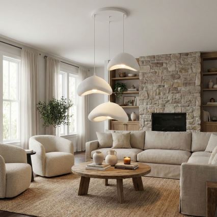 Brilagi - Κρεμαστό φωτιστικό WABI SABI με καλώδιο 3xE27/40W/230V, διάμ. 82 cm, λευκό