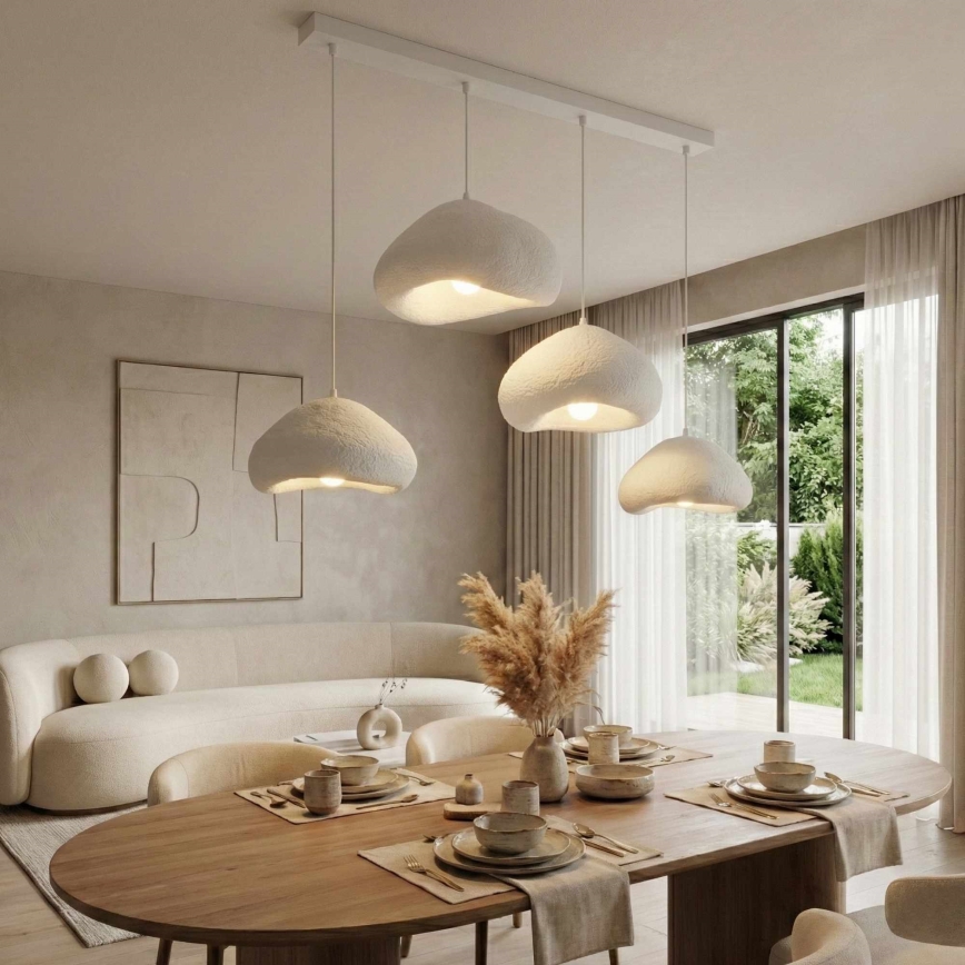 Brilagi - Κρεμαστό φωτιστικό WABI SABI με καλώδιο 4xE27/40W/230V, λευκό