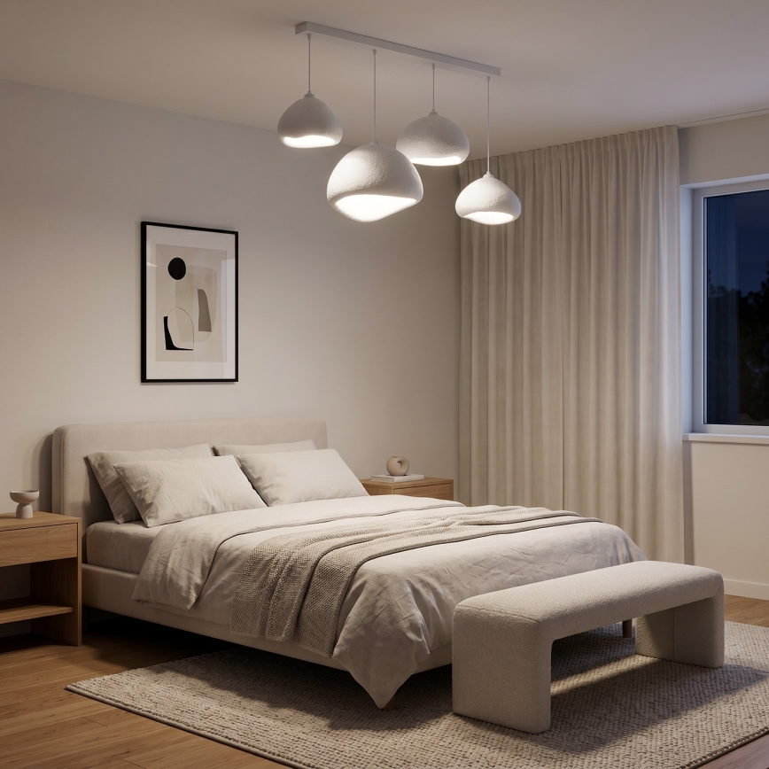 Brilagi - Κρεμαστό φωτιστικό WABI SABI με καλώδιο 4xE27/40W/230V, λευκό
