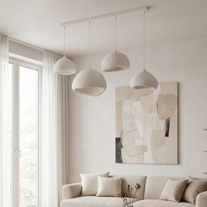 Brilagi - Κρεμαστό φωτιστικό WABI SABI με καλώδιο 4xE27/40W/230V, λευκό