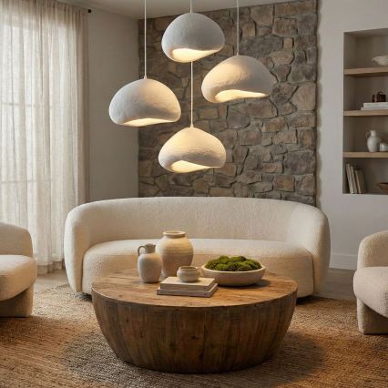 Brilagi - Κρεμαστό φωτιστικό WABI SABI με καλώδιο, 4xE27/40W/230V, Ø 95 cm, λευκό