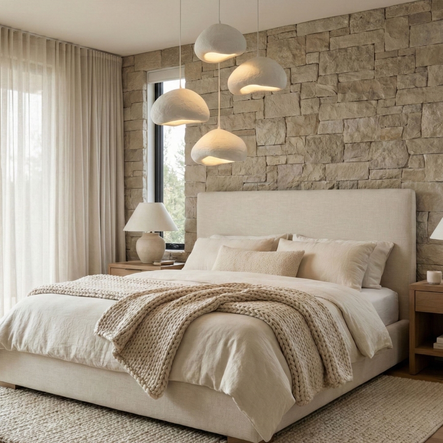 Brilagi - Κρεμαστό φωτιστικό WABI SABI με καλώδιο, 4xE27/40W/230V, Ø 95 cm, λευκό