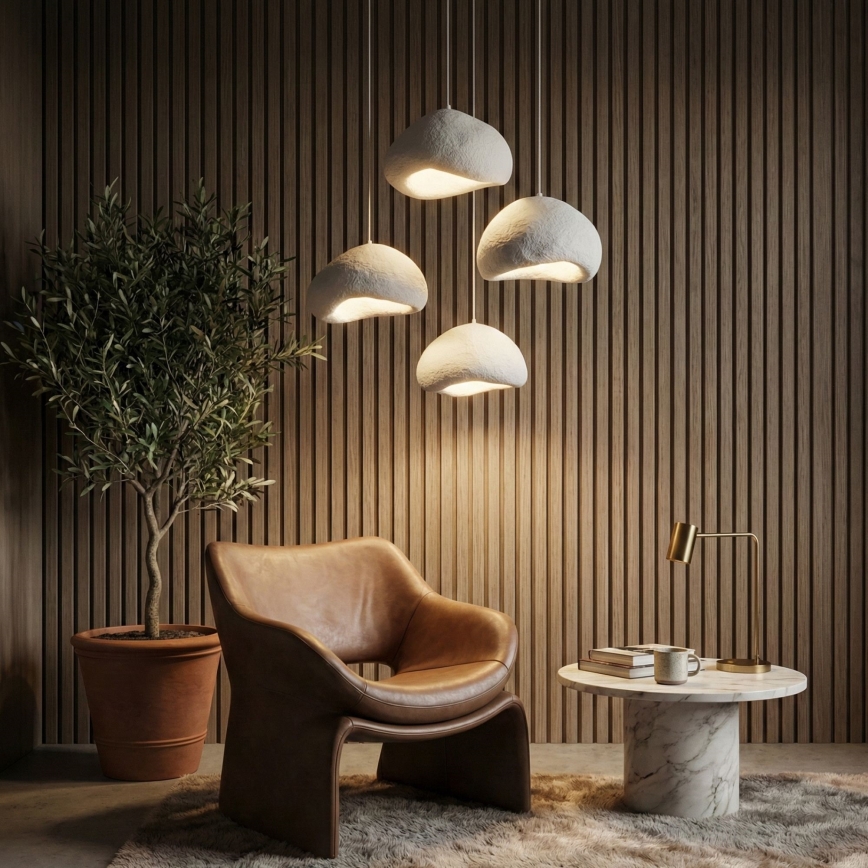 Brilagi - Κρεμαστό φωτιστικό WABI SABI με καλώδιο, 4xE27/40W/230V, Ø 95 cm, λευκό