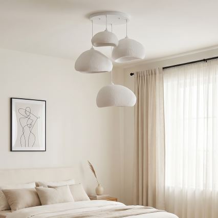 Brilagi - Κρεμαστό φωτιστικό WABI SABI με καλώδιο, 4xE27/40W/230V, Ø 95 cm, λευκό