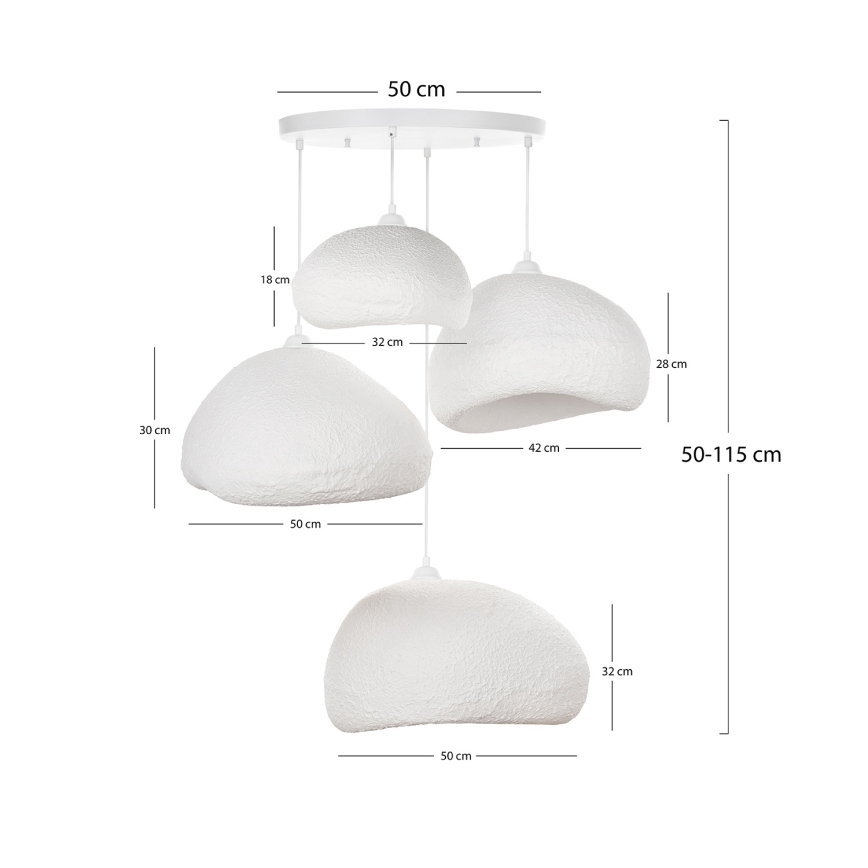 Brilagi - Κρεμαστό φωτιστικό WABI SABI με καλώδιο, 4xE27/40W/230V, Ø 95 cm, λευκό