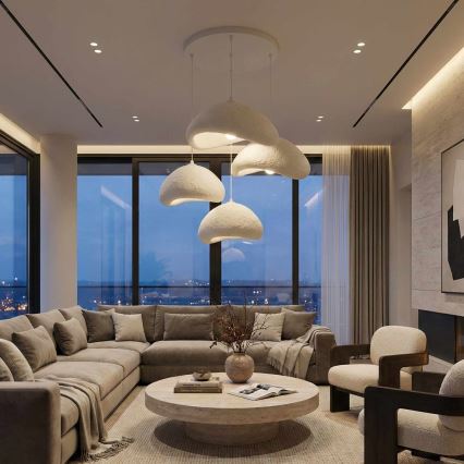 Brilagi - Κρεμαστό φωτιστικό WABI SABI με καλώδιο 4xE27/40W/230V, διάμετρος 90 cm, λευκό