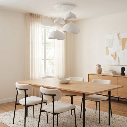Brilagi - Κρεμαστό φωτιστικό WABI SABI με καλώδιο 4xE27/40W/230V, διάμετρος 90 cm, λευκό