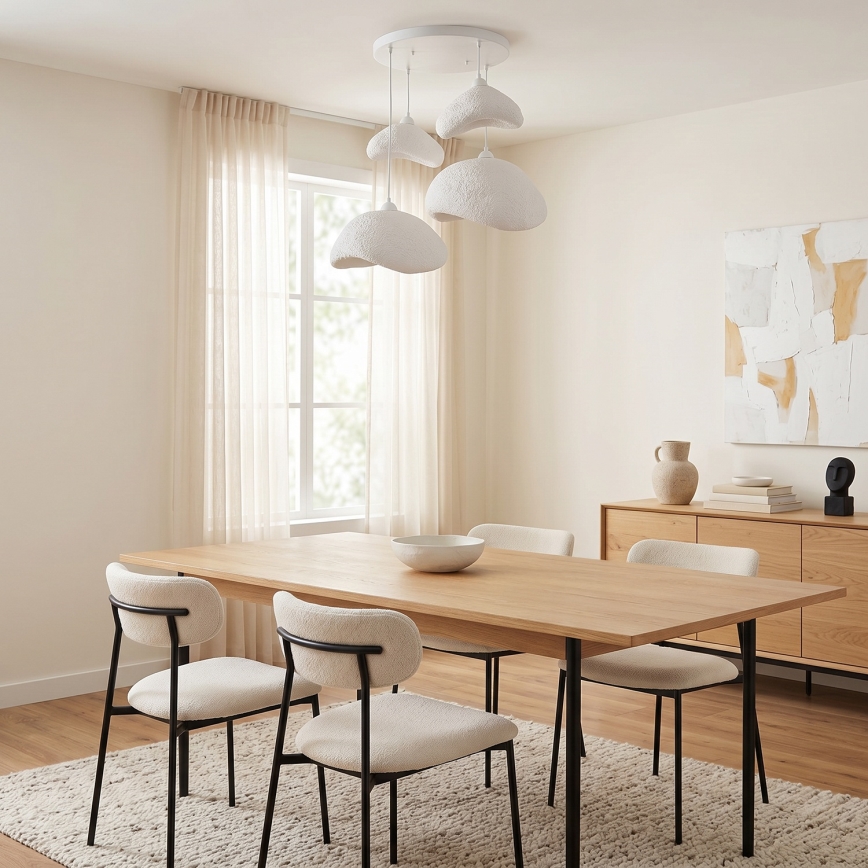 Brilagi - Κρεμαστό φωτιστικό WABI SABI με καλώδιο 4xE27/40W/230V, διάμετρος 90 cm, λευκό