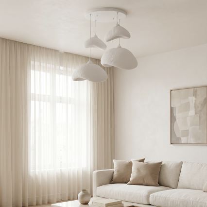 Brilagi - Κρεμαστό φωτιστικό WABI SABI με καλώδιο 4xE27/40W/230V, διάμετρος 90 cm, λευκό