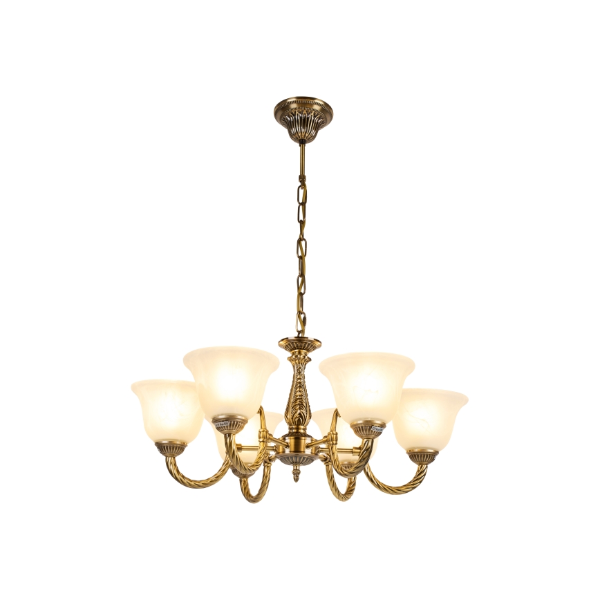 Brilagi - Κρεμαστό φωτιστικό με αλυσίδα CLASSIC 6xE14/10W/230V ορείχαλκος