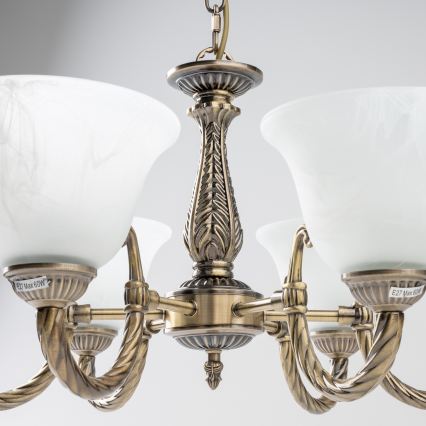 BRILAGI - Κρεμαστό φωτιστικό με αλυσίδα CLASSIC 6xE14/10W/230V ορείχαλκος