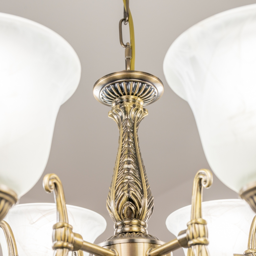 BRILAGI - Κρεμαστό φωτιστικό με αλυσίδα CLASSIC 6xE14/10W/230V ορείχαλκος