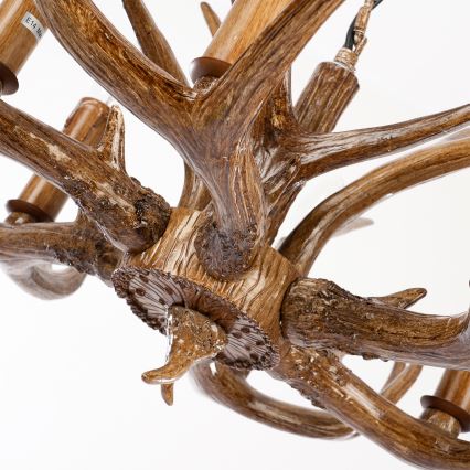 Brilagi - Κρεμαστό φωτιστικό με αλυσίδα DEER, 6xE14/10W/230V, Ø 70 cm, σε σχέδιο κέρατων