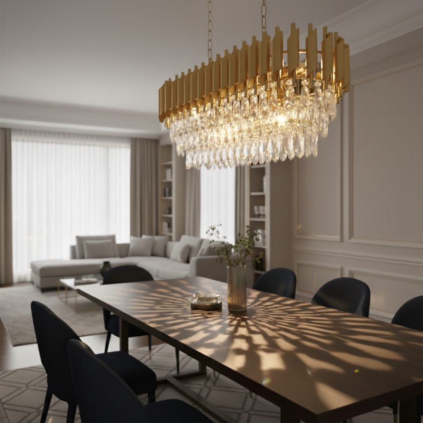 Brilagi - Κρεμαστό φωτιστικό με αλυσίδα ECLIPSE 10xE14/10W/230V 78x28 εκ. χρυσό