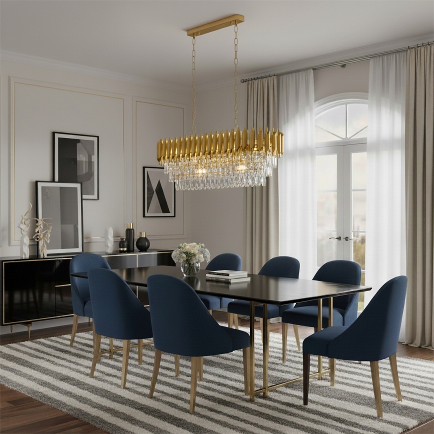 Brilagi - Κρεμαστό φωτιστικό με αλυσίδα ECLIPSE 10xE14/10W/230V 78x28 εκ. χρυσό