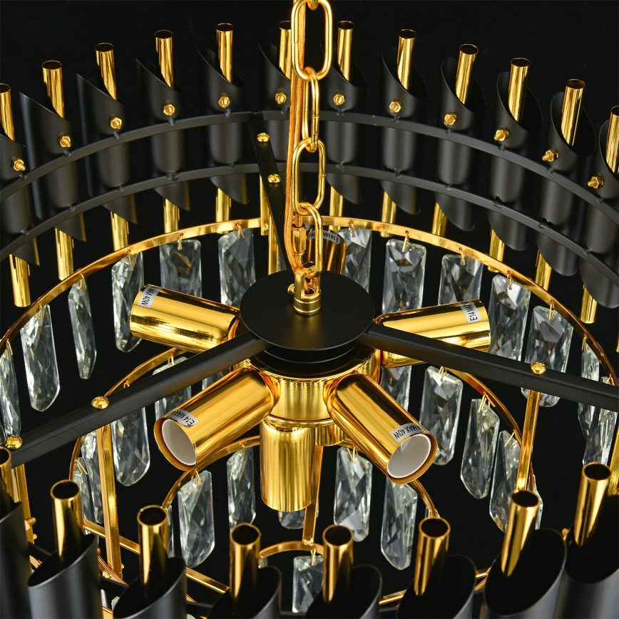 Brilagi - Κρεμαστό φωτιστικό με αλυσίδα ECLIPSE 7xE14/10W/230V Ø 48 cm μαύρο/χρυσό