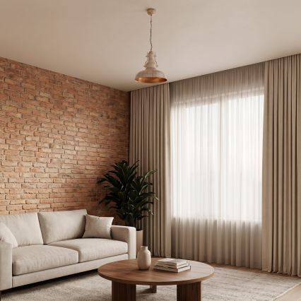 Brilagi - Κρεμαστό φωτιστικό με αλυσίδα PYRONIC 1xE27/40W/230V Ø 32 cm εκρού/πατίνα
