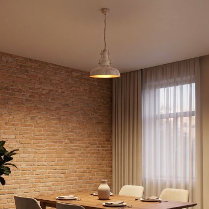 Brilagi - Κρεμαστό φωτιστικό με αλυσίδα PYRONIC 1xE27/40W/230V Ø 32 cm εκρού/πατίνα