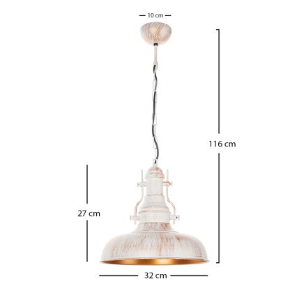 Brilagi - Κρεμαστό φωτιστικό με αλυσίδα PYRONIC 1xE27/40W/230V Ø 32 cm εκρού/πατίνα