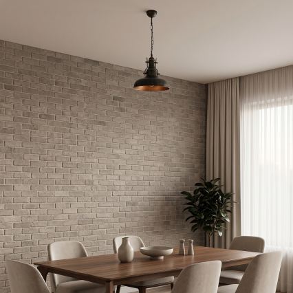 Brilagi - Κρεμαστό φωτιστικό με αλυσίδα PYRONIC 1xE27/40W/230V Ø 32 cm μπρονζέ/πατίνα
