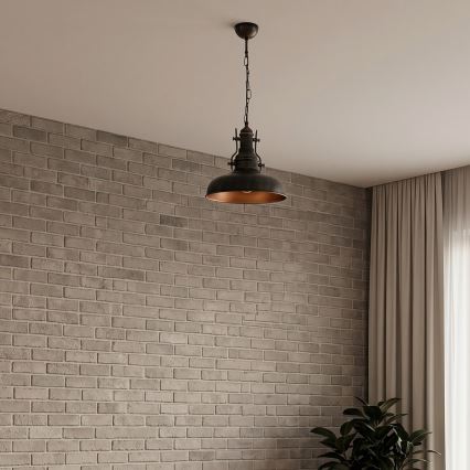 Brilagi - Κρεμαστό φωτιστικό με αλυσίδα PYRONIC 1xE27/40W/230V Ø 32 cm μπρονζέ/πατίνα