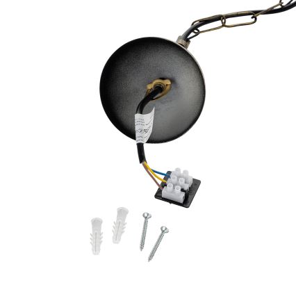 Brilagi - Κρεμαστό φωτιστικό με αλυσίδα PYRONIC 1xE27/40W/230V Ø 32 cm μπρονζέ/πατίνα