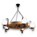 Brilagi - Κρεμαστό φωτιστικό με αλυσίδα ROATA 5xE14/40W/230V διάμ. 70 cm οξιά