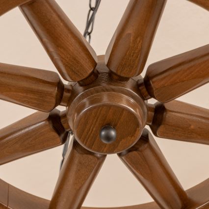 Brilagi - Κρεμαστό φωτιστικό με αλυσίδα ROATA 5xE14/40W/230V, διάμ. 70 cm, οξιά/καρυδιά