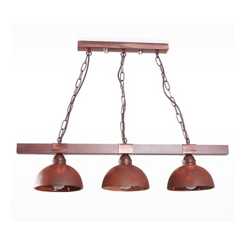 BRILAGI - Κρεμαστό φωτιστικό με αλυσίδα VIRIONI 3xE27/60W/230V χάλκινο/πατίνα