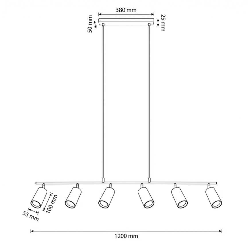 Brilagi - Κρεμαστό φωτιστικό με καλώδια SELE 6xGU10/30W/230V λευκό