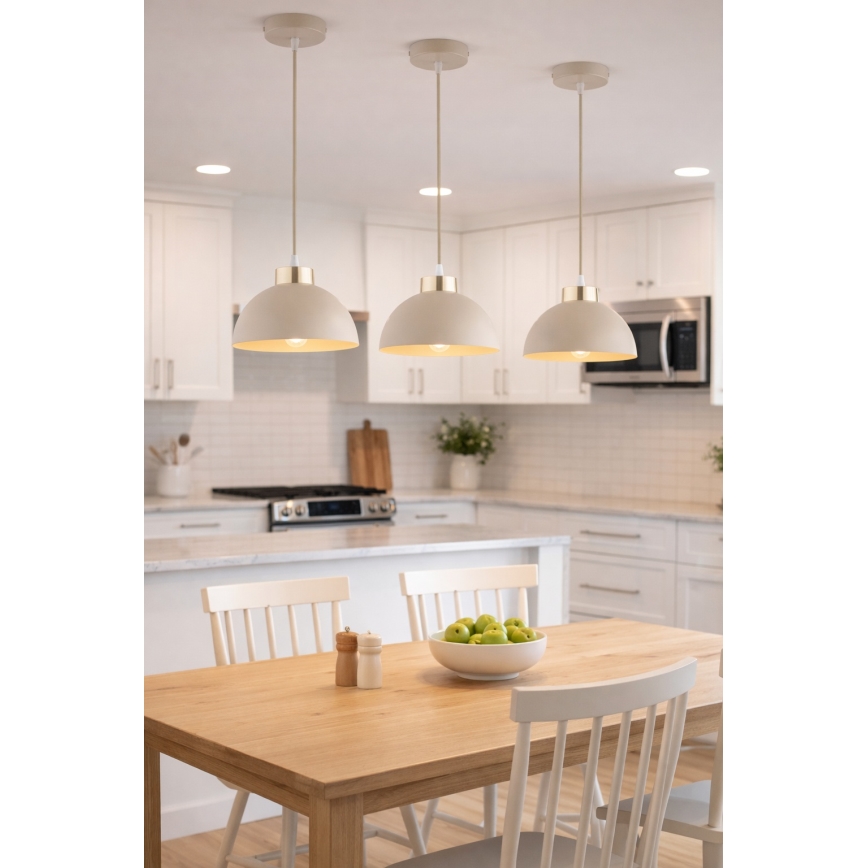 Brilagi - Κρεμαστό φωτιστικό με καλώδιο 1xE27/60W/230V Ø 18 εκ. μπεζ/χρυσό