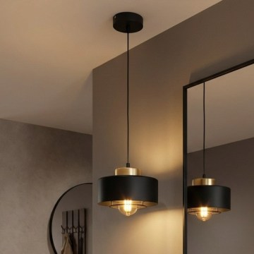 Brilagi - Κρεμαστό φωτιστικό με καλώδιο 1xE27/60W/230V Ø 20 cm μαύρο/χρυσό