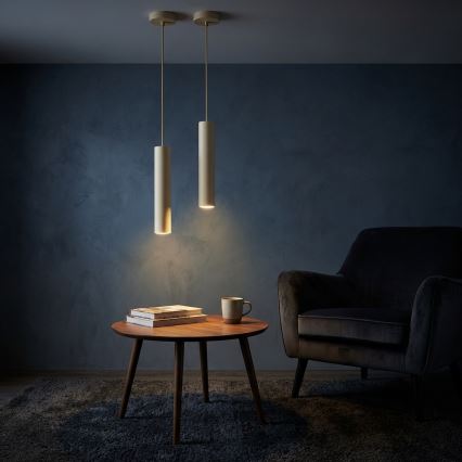 Brilagi - Κρεμαστό φωτιστικό με καλώδιο 1xGU10/15W/230V μπεζ/χρυσό