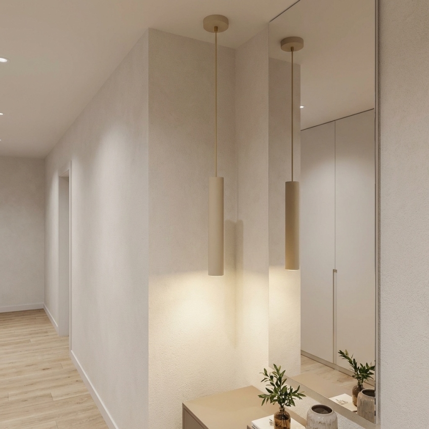 Brilagi - Κρεμαστό φωτιστικό με καλώδιο 1xGU10/15W/230V μπεζ/χρυσό