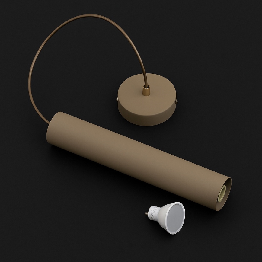 Brilagi - Κρεμαστό φωτιστικό με καλώδιο 1xGU10/15W/230V μπεζ/χρυσό