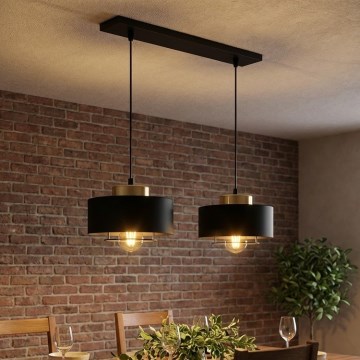Brilagi - Κρεμαστό φωτιστικό με καλώδιο 2xE27/60W/230V μαύρο/χρυσό