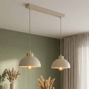 Brilagi - Κρεμαστό φωτιστικό με καλώδιο 2xE27/60W/230V μπεζ/χρυσό