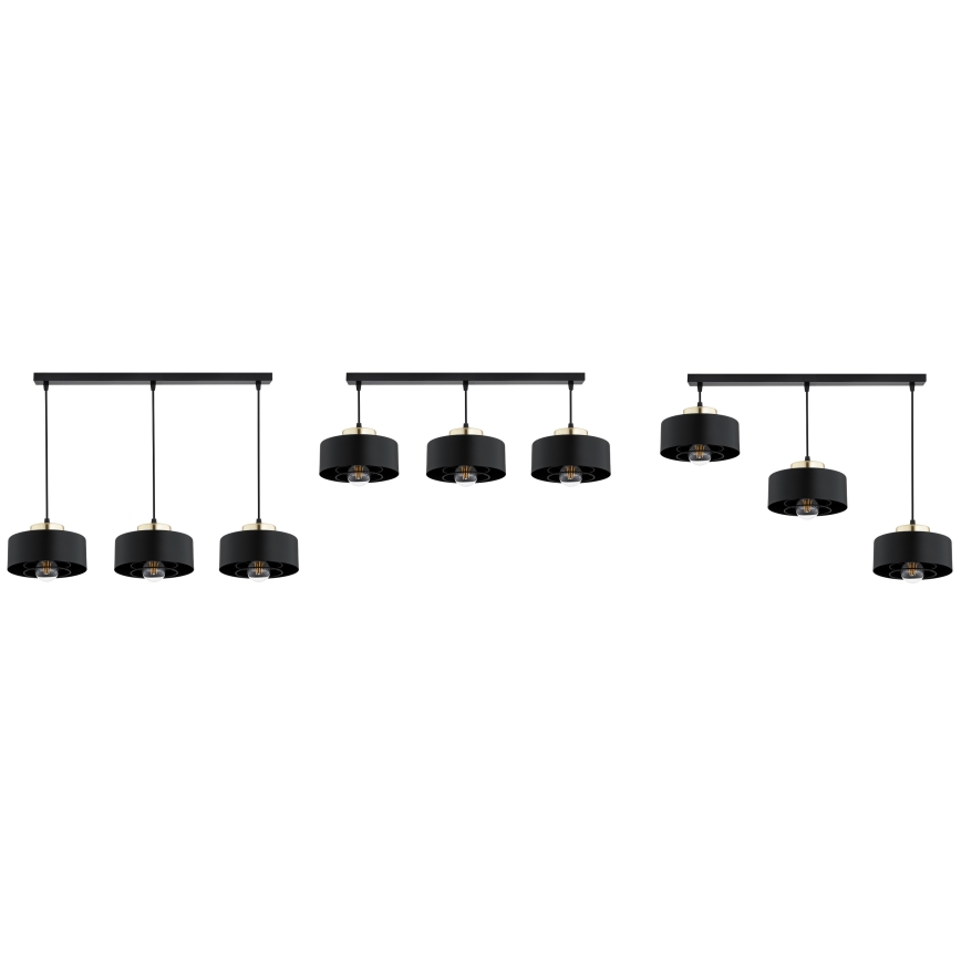 Brilagi - Κρεμαστό φωτιστικό με καλώδιο 3xE27/60W/230V μαύρο/χρυσό