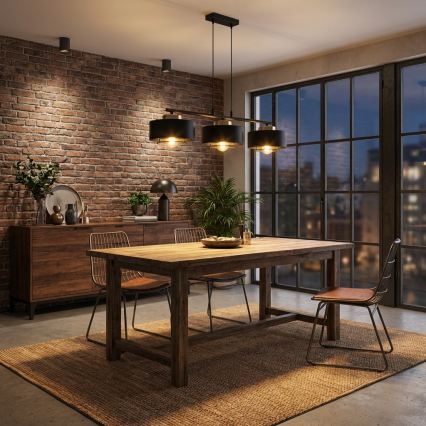 Brilagi - Κρεμαστό φωτιστικό με καλώδιο 3xE27/60W/230V μαύρο/χρυσό