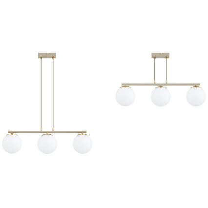 Brilagi - Κρεμαστό φωτιστικό με καλώδιο 3xE27/60W/230V μπεζ/χρυσό