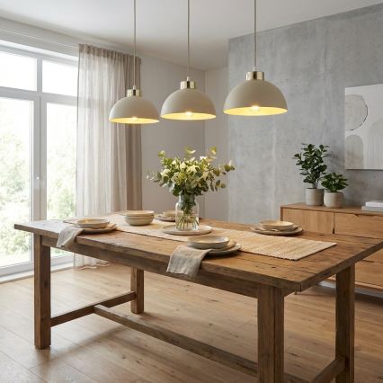 Brilagi - Κρεμαστό φωτιστικό με καλώδιο 3xE27/60W/230V μπεζ/χρυσό