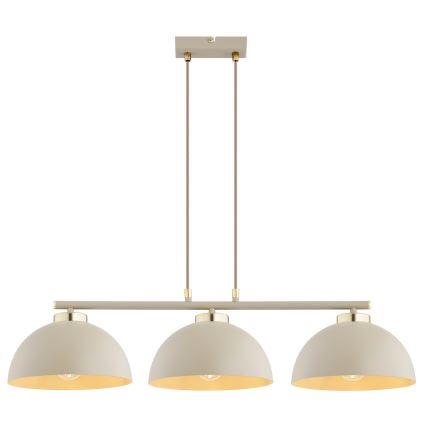 Brilagi - Κρεμαστό φωτιστικό με καλώδιο 3xE27/60W/230V μπεζ/χρυσό