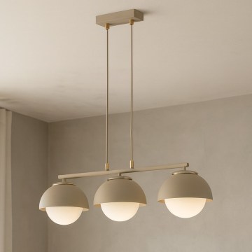 Brilagi - Κρεμαστό φωτιστικό με καλώδιο 3xE27/60W/230V μπεζ/χρυσό