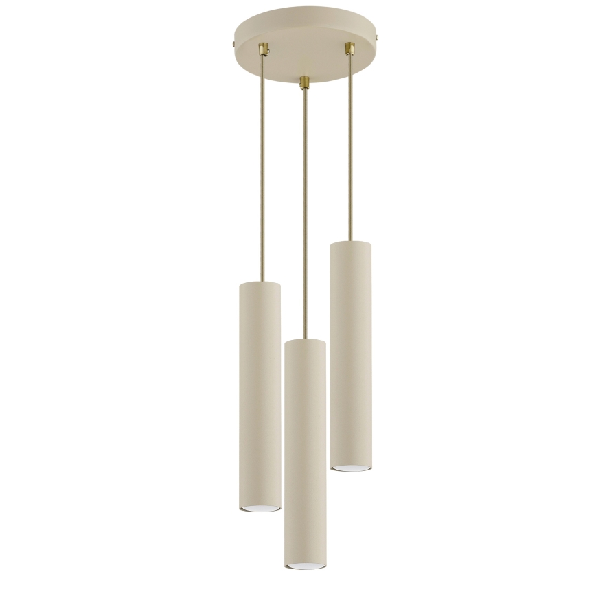 Brilagi - Κρεμαστό φωτιστικό με καλώδιο 3xGU10/15W/230V μπεζ/χρυσό