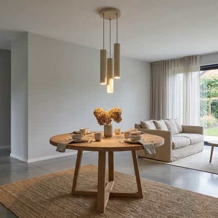 Brilagi - Κρεμαστό φωτιστικό με καλώδιο 3xGU10/15W/230V μπεζ/χρυσό