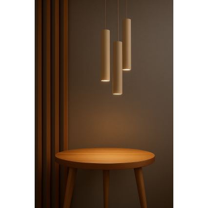 Brilagi - Κρεμαστό φωτιστικό με καλώδιο 3xGU10/15W/230V μπεζ/χρυσό