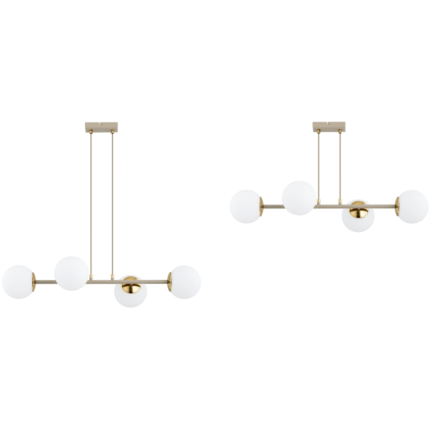 Brilagi - Κρεμαστό φωτιστικό με καλώδιο 4xE27/60W/230V μπεζ/χρυσό