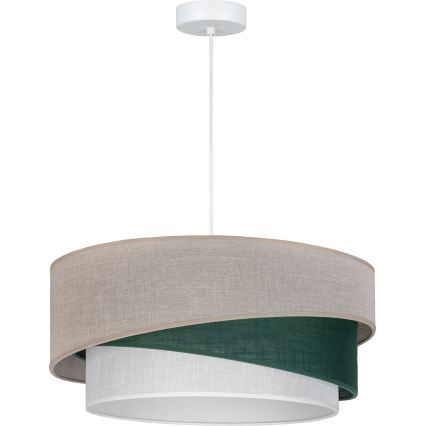 Brilagi - Κρεμαστό φωτιστικό με καλώδιο ARROW 1xE27/60W/230V Ø 45 cm μπεζ/πράσινο/λευκό
