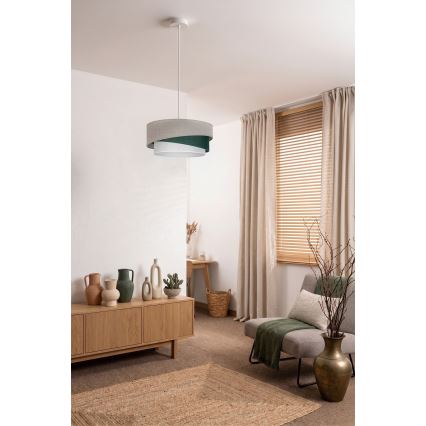Brilagi - Κρεμαστό φωτιστικό με καλώδιο ARROW 1xE27/60W/230V Ø 45 cm μπεζ/πράσινο/λευκό